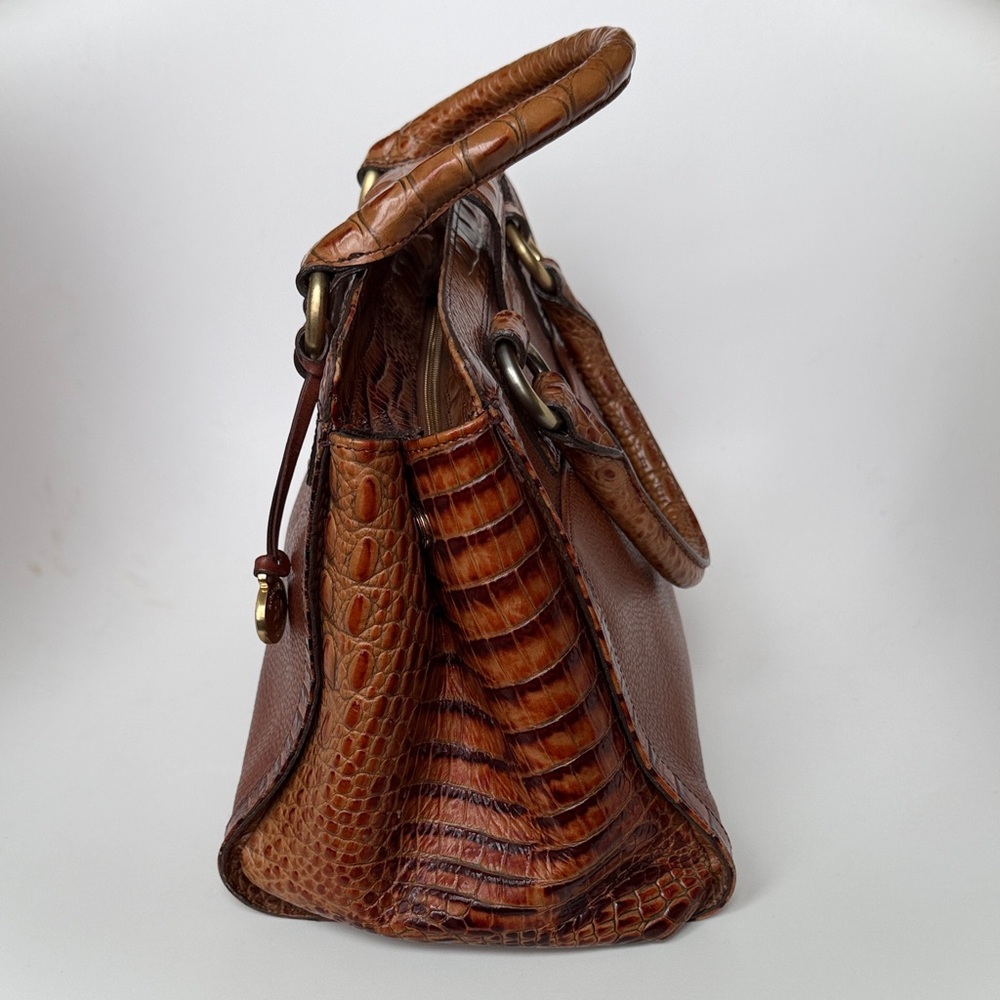 Brahmin Brown Crocodile-Embossed Handbag - Picture 4 of 15